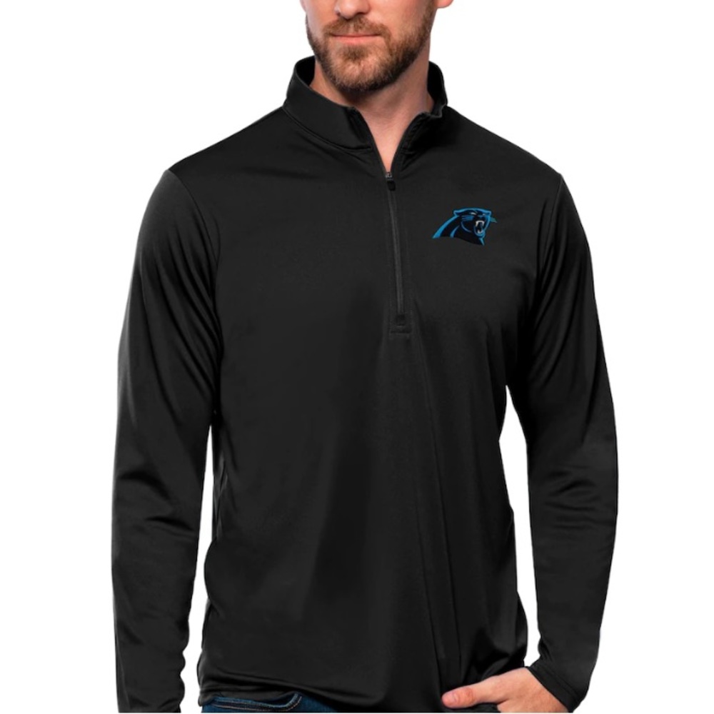 Antigua Black Carolina Panthers 3XLT Quarter-Zip Pullover with TAGS